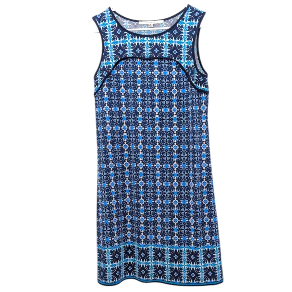 Max Studio Summer Dress Patterned Blue Women's Size Medium - Picture 1 of 5